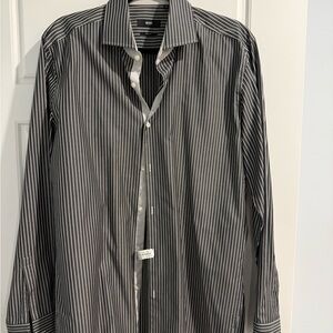 Hugo Boss Charcoal Pinstripe Dress Shirt